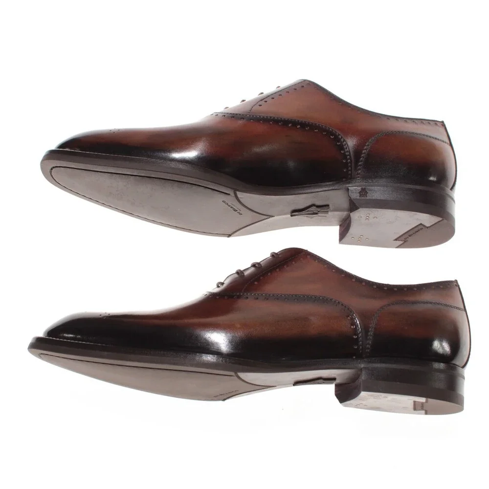 Di Bianco NWB Oxford Dress Shoes Size 42.5 (US 9.5) Brown Leather Made in Italy